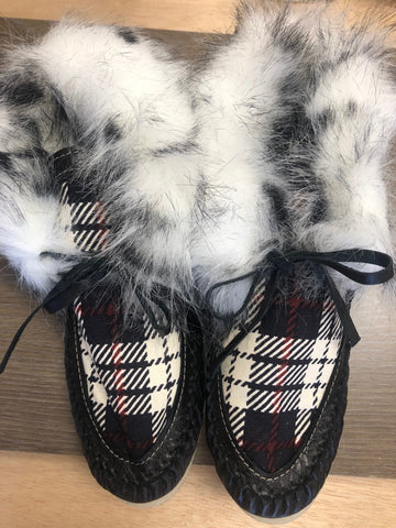 Moccasin Slippers (Model Worn) - SIZE 10