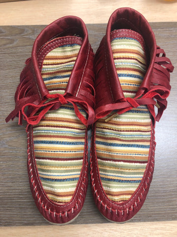 Montana Red Moccasins (Model Worn) - SIZE 9