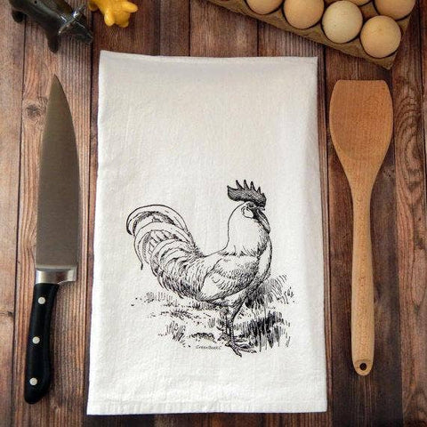 Rooster Flour Sack Tea Towel